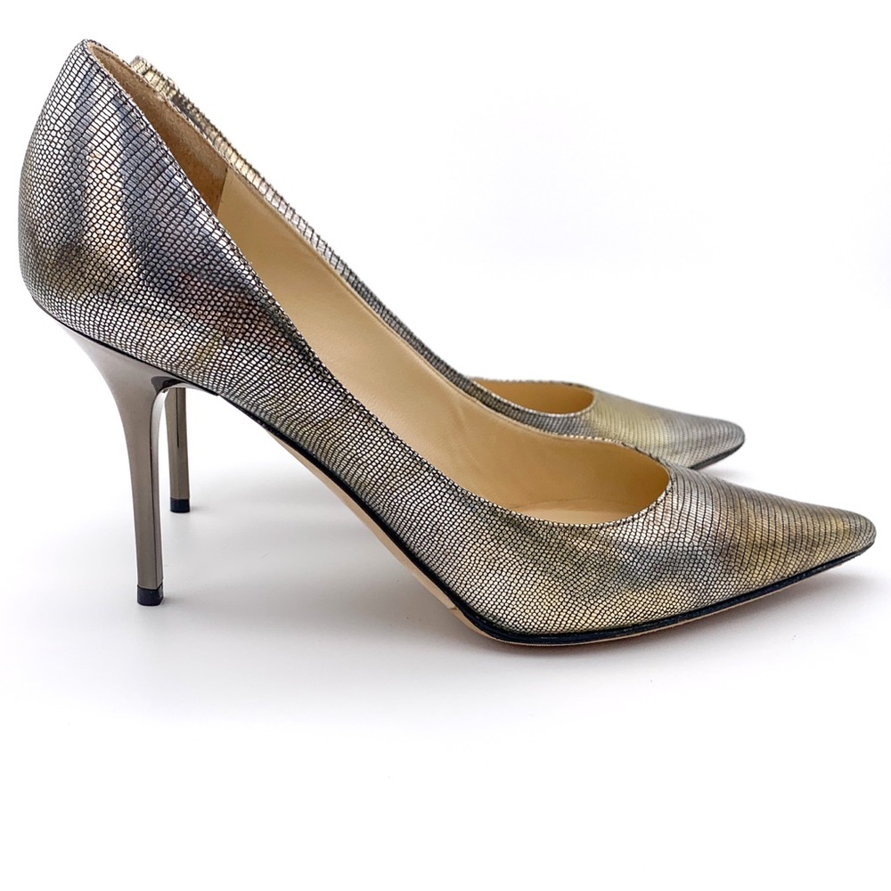 Jimmy Choo Agnes Metallic Leather Pumps